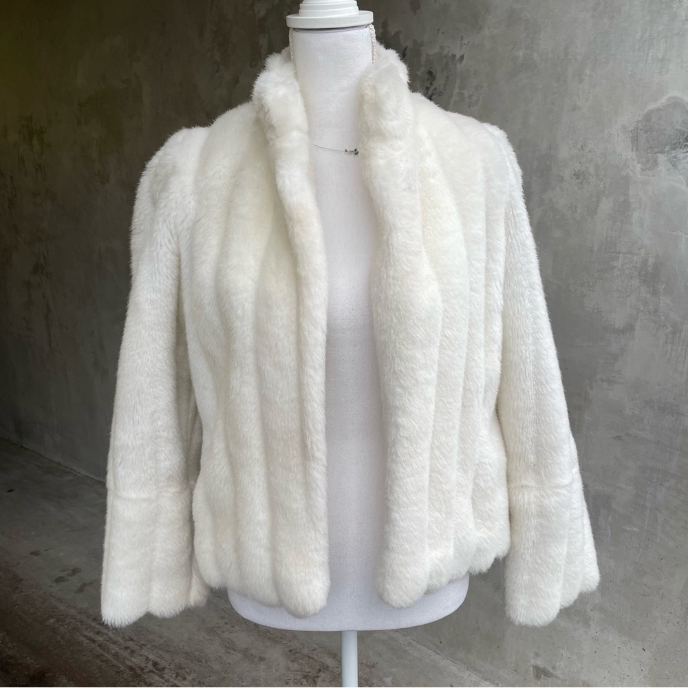Vintage White Faux Fur Coat